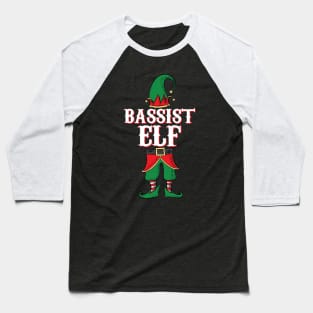 Bassist Elf - Christmas Gift Idea for Bass Players print Baseball T-Shirt